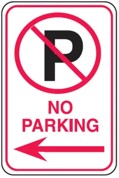 rambu dilarang parkir panah ke kiri