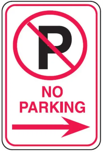 rambu dilarang parkir panah ke kanan